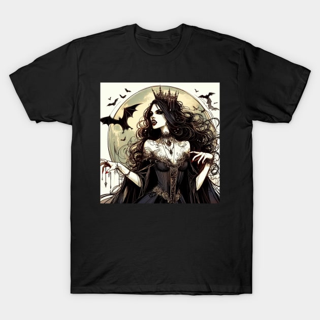 The vampire black queen T-Shirt by Belle Abreu